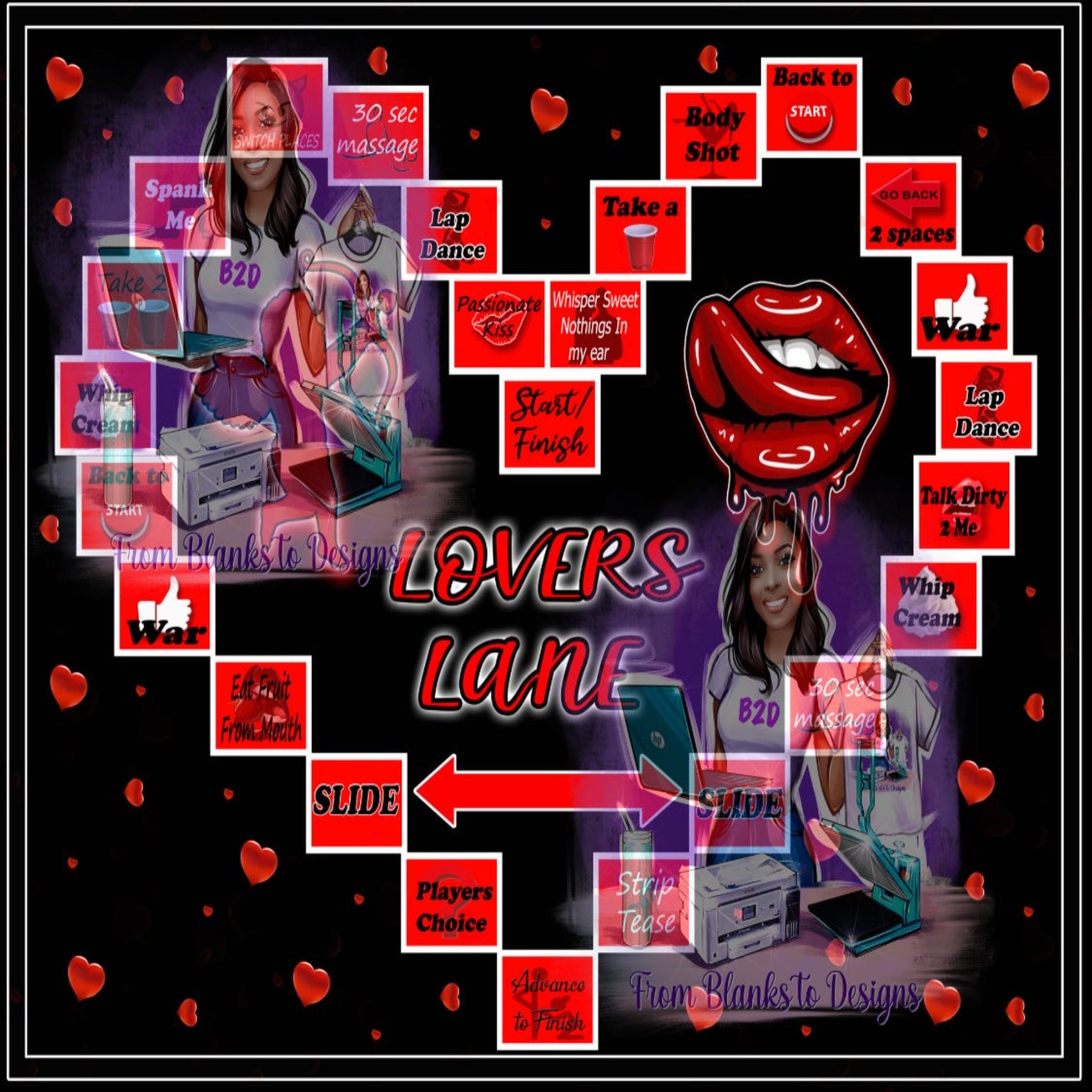Lovers Lane Couples Board Game (DIGITAL FILE ONLY)