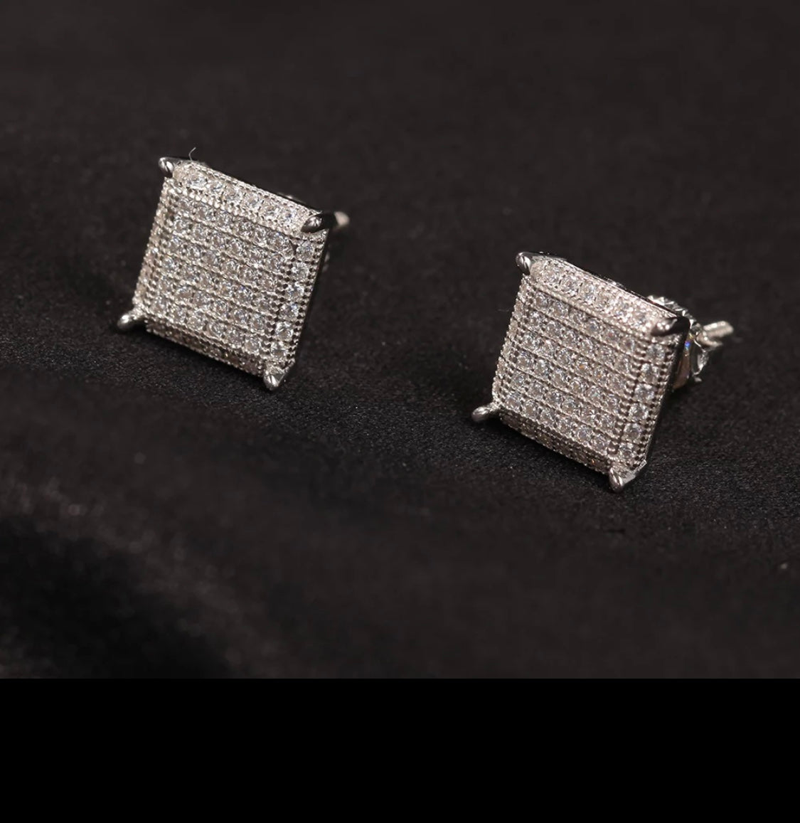 Iced Out Square Stud Earring