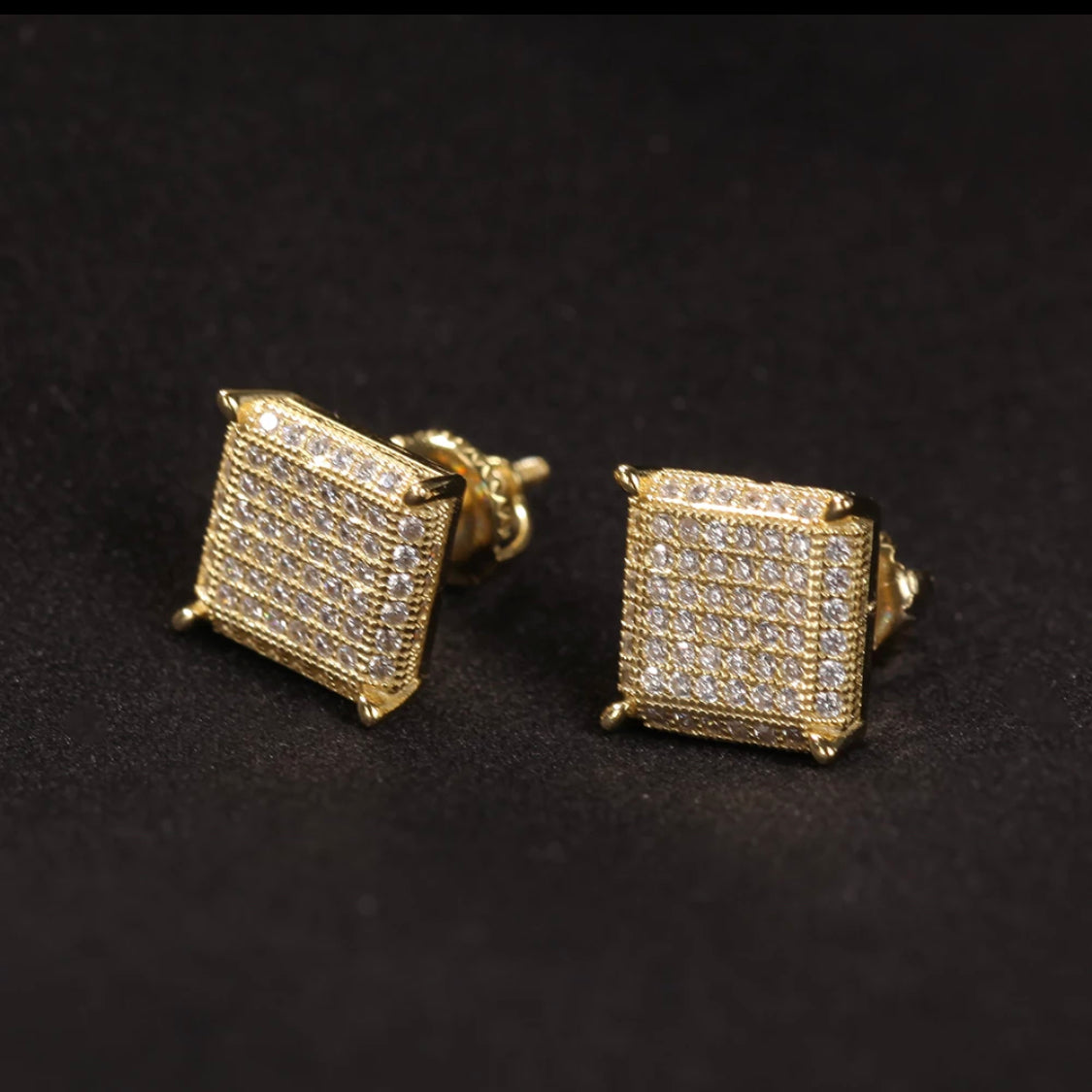 Iced Out Square Stud Earring